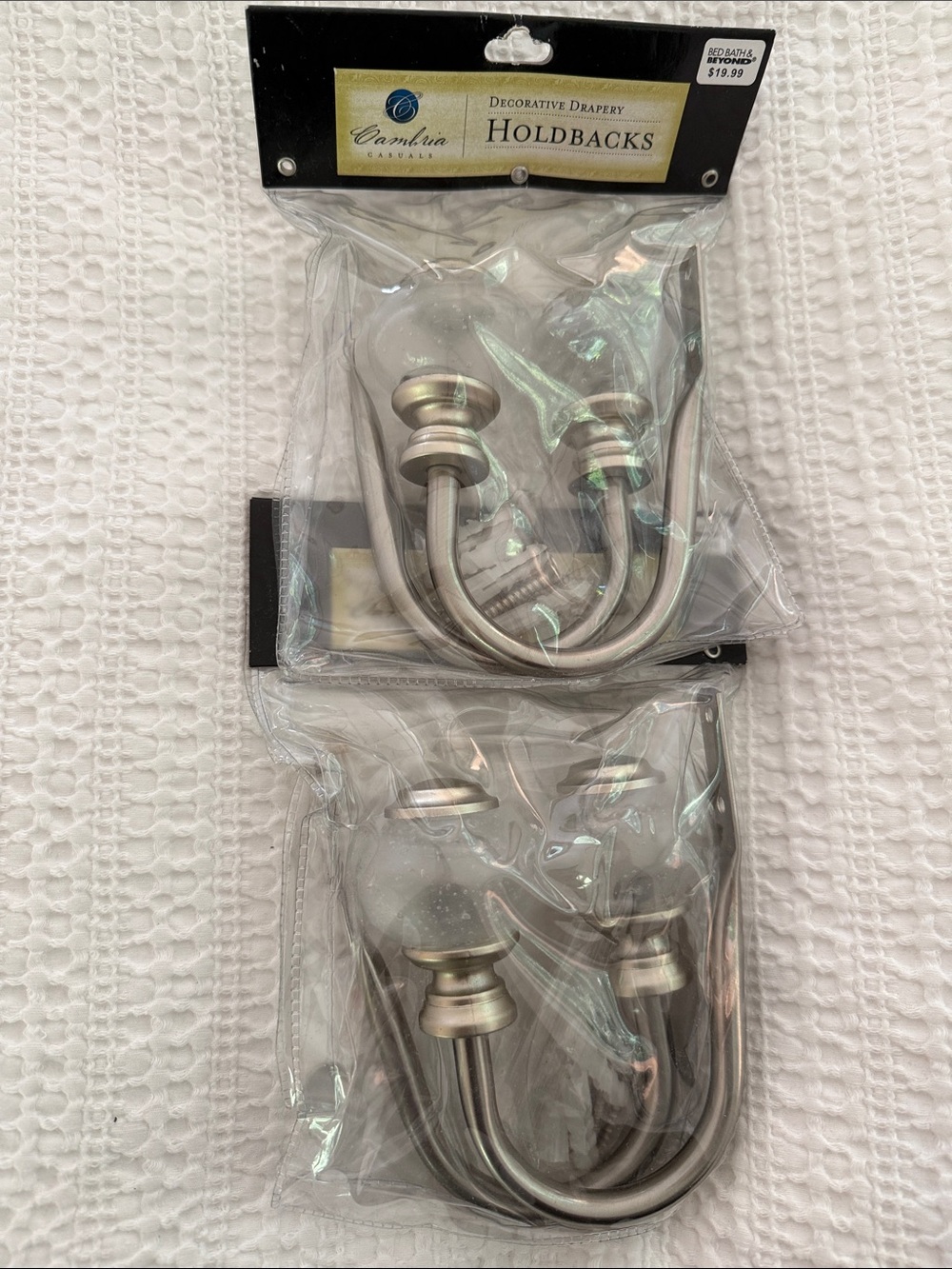BED BATH & BEYOND CAMBRIA CASUALS Decorative Drapery Holdbacks NIP Set of 2 pack